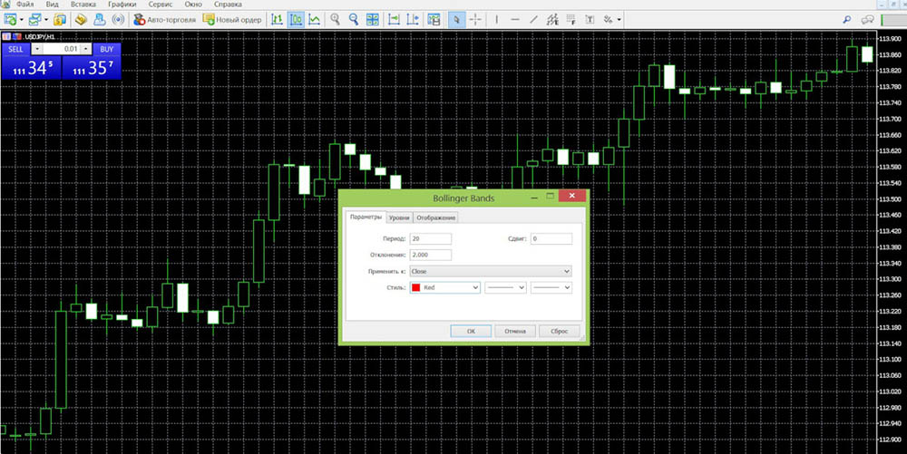 How to add Bollinger Bands in MT5? Step 2: Configure it