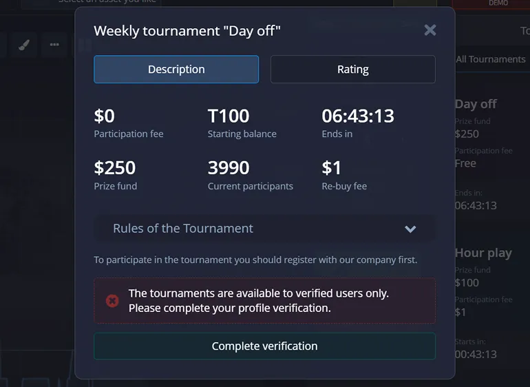 pocketoption.com weekly tournaments