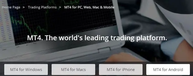 axitrader.com trading in the Metatrader 4 terminal