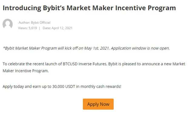 ByBit incentive program