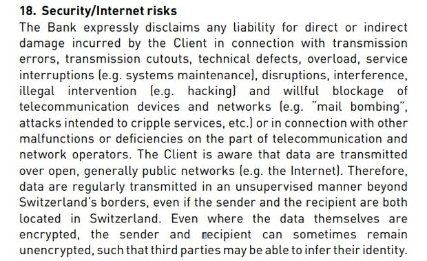 Risks of Swissquote