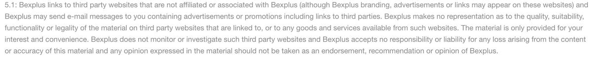 Terms of trading at bexplus.com