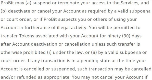 probit.com cancel a transaction