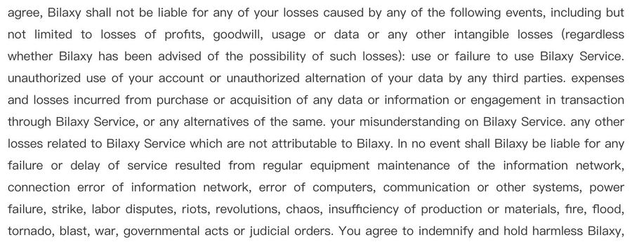 About the responsibility of Bilaxy organizers