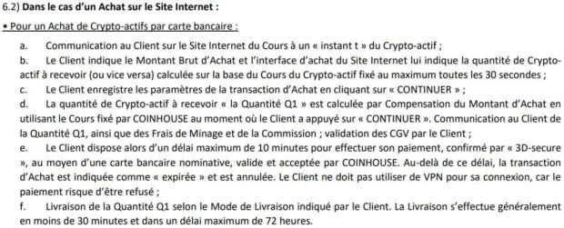 Coinhouse conducting transactions