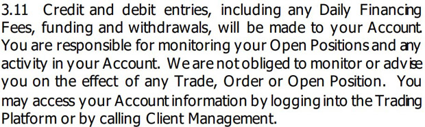 cityindex.co.uk trader's responsibility for monitoring of opened items
