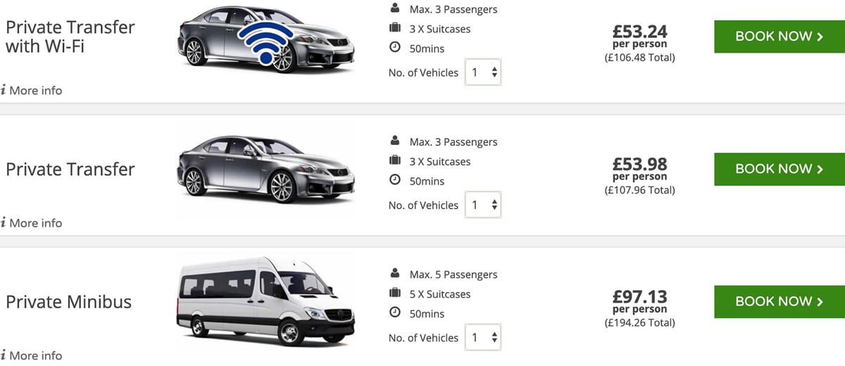 holidaytaxis.com choose your transportation