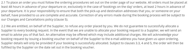 Holliday Taxi User Agreement
