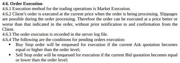 Just Forex order execution