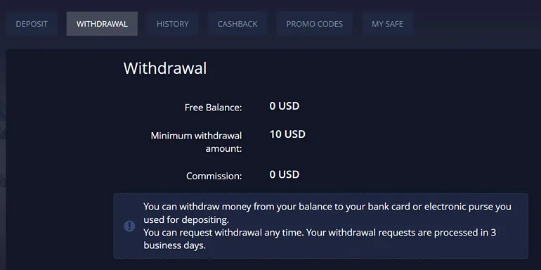 pocketoption.com withdrawal of earnings