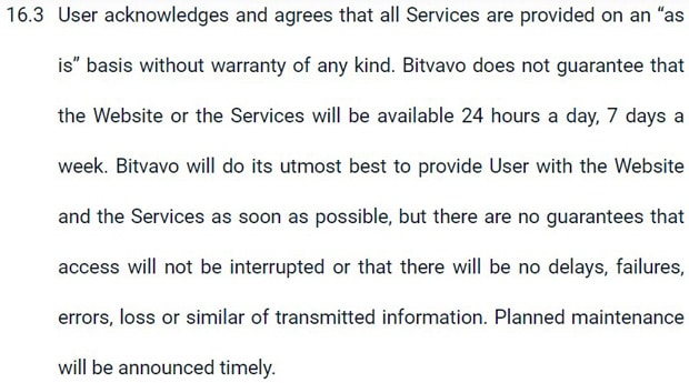 bitvavo.com service rules