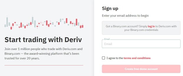 Deriv demo account