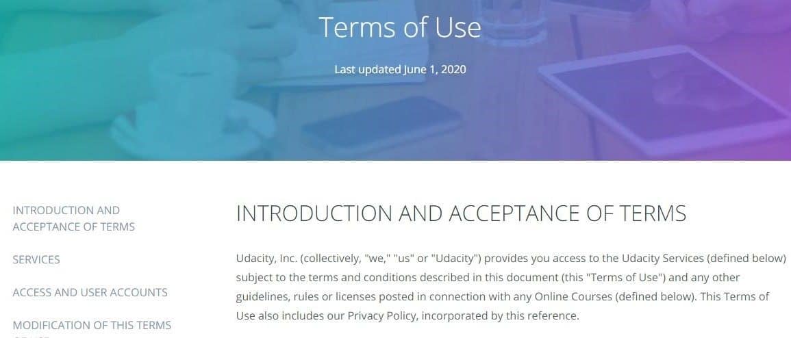 Udacity User Agreement