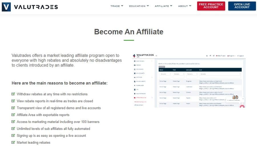 valutrades.com affiliate program