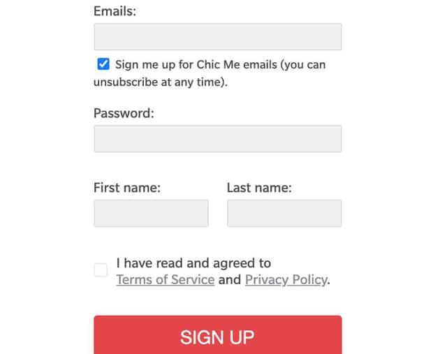 chicme.com registration