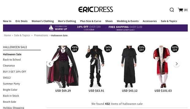 ericdress.com happy Halloween