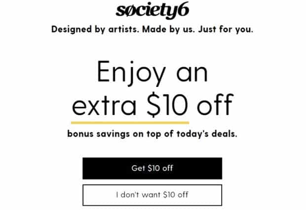 Society6 discount for new customers