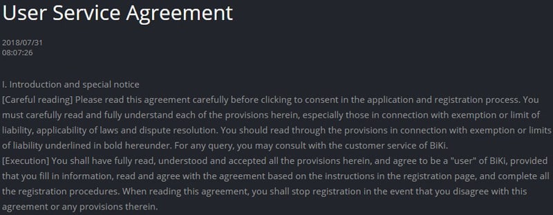 biki.com user agreement