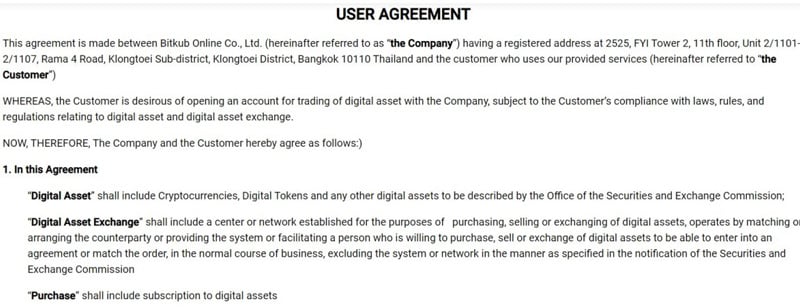 Bitkub client agreement