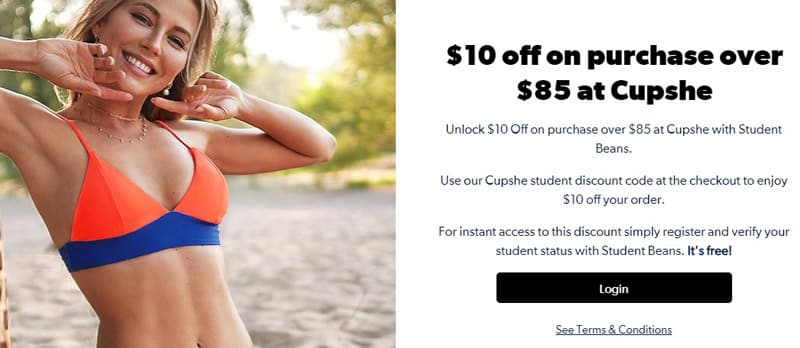 cupshe.com student discount