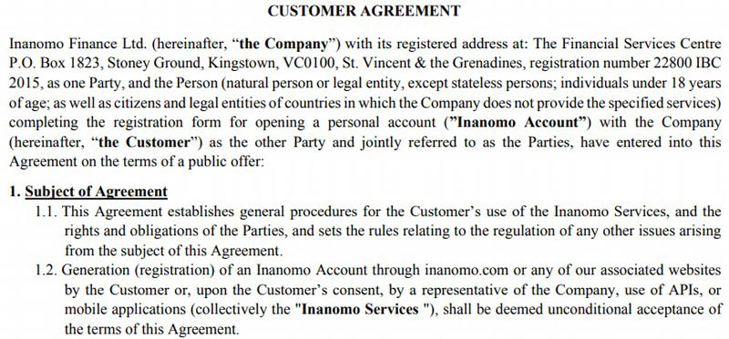 inanomo.com user agreement