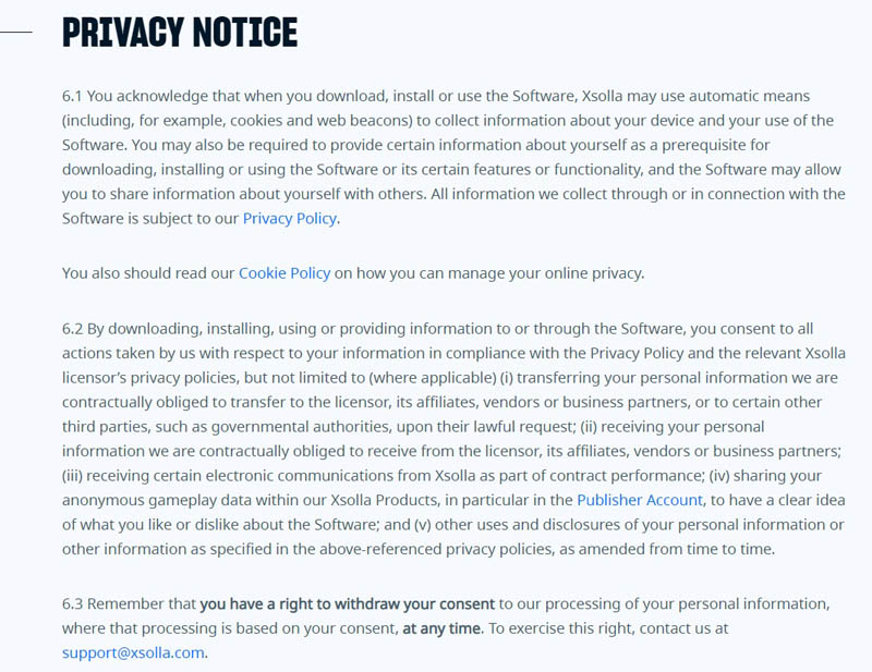 Wild Terra 2 privacy policy