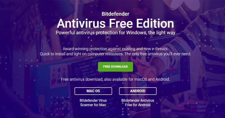 Bitdefender free antivirus package