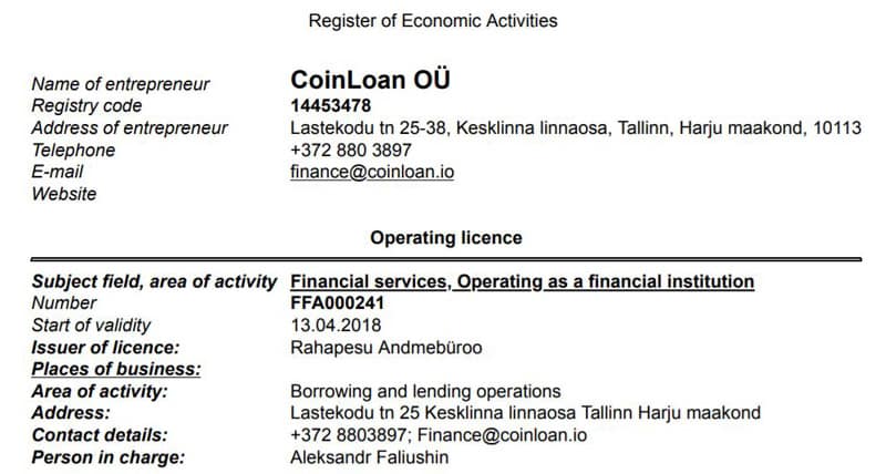 coinloan.io company info
