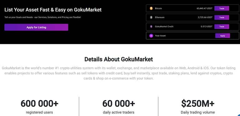 Gokumarket benefits