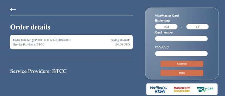 BTCC deposit and withdrawal