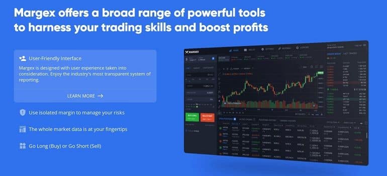 Margex.com exchange functions