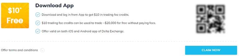 delta.exchange bonus for downloading the application