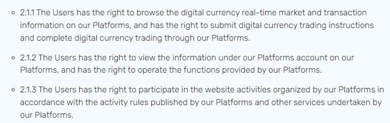 Resfinex user rights