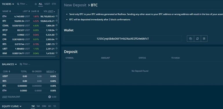 Resfinex to make a deposit