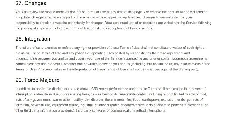 crxzone.com user agreement