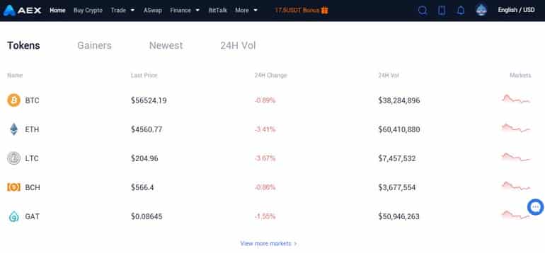 aex.com cryptocurrencies