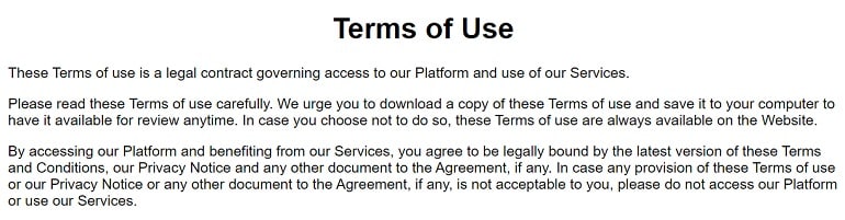 Bitnordex User Agreement