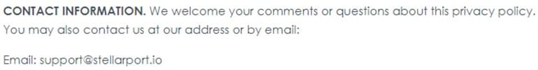 Stellarport privacy policy