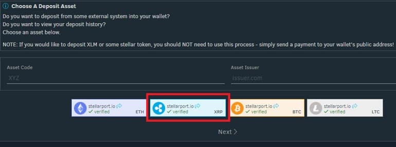 Stellarport to make a deposit