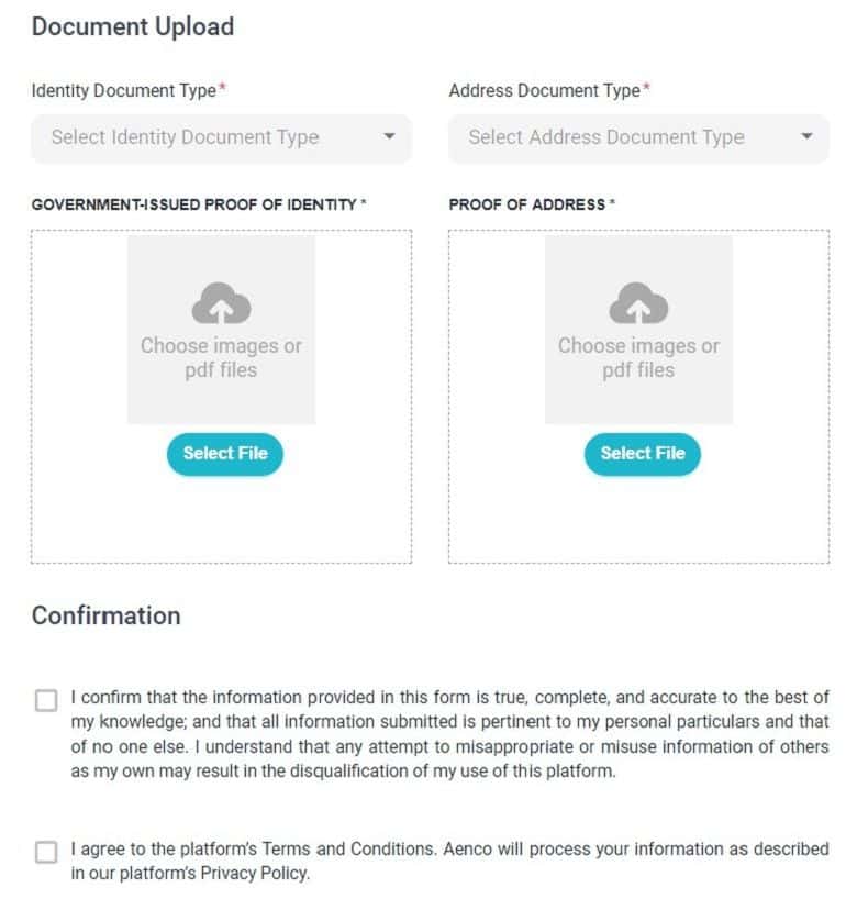 aenxchange.com KYC walkthrough