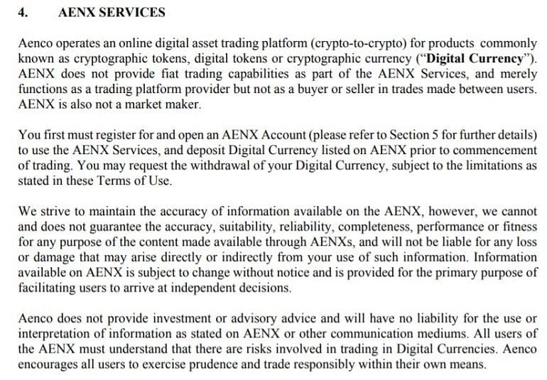 aenxchange.com terms of service