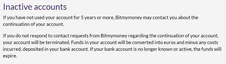 bitmaymoney.com inactive accounts
