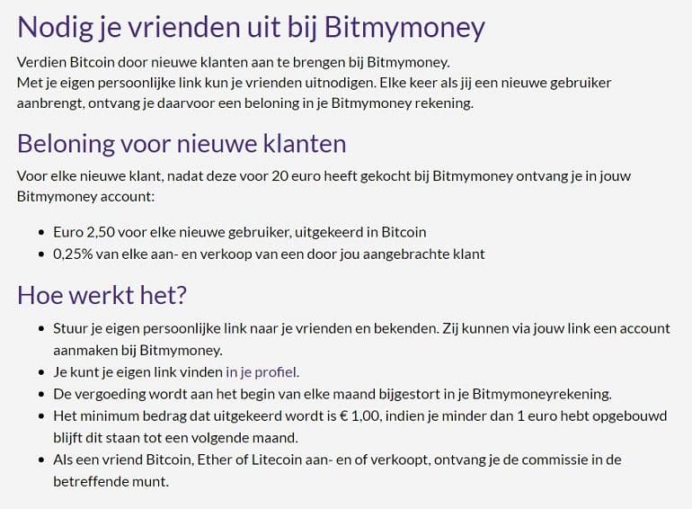 Bitmymoney referral program