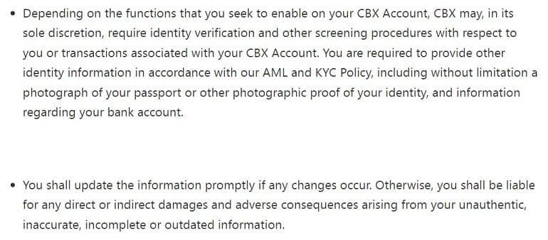 CBC changes in personal information