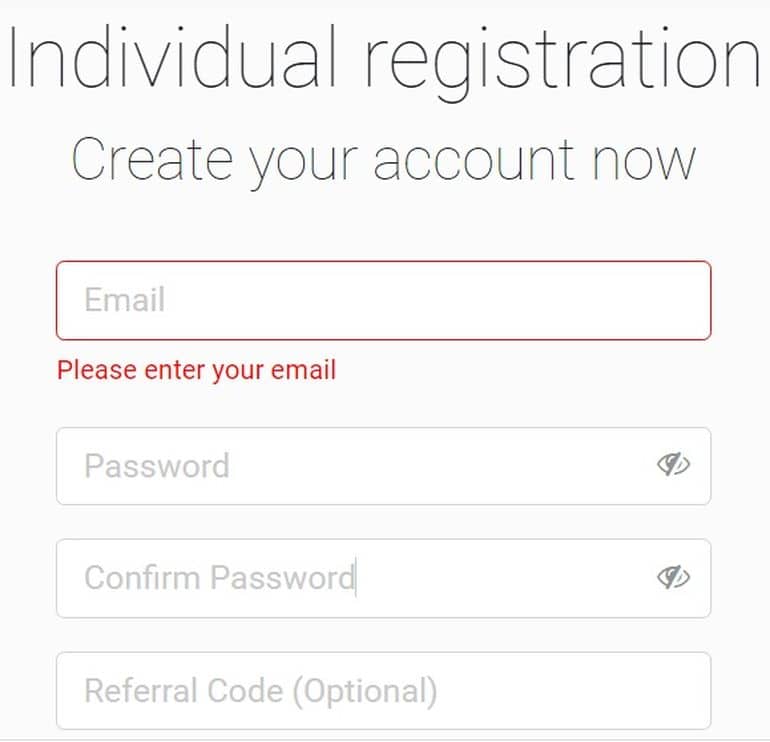 Felixo account registration