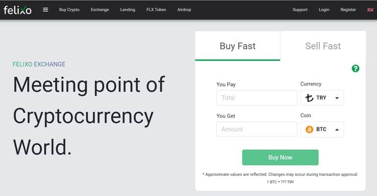 Felixo registration on a cryptocurrency exchange