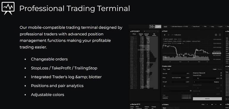 50X Com trading terminal