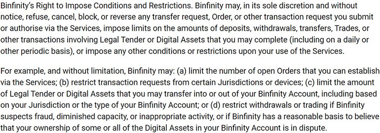 binfinity.io terms of use