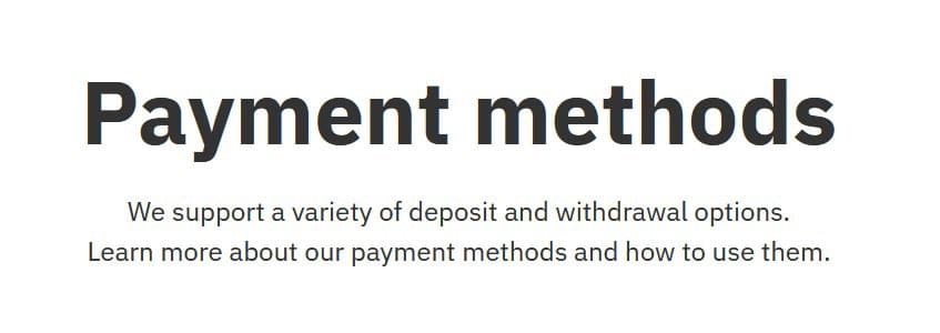 Deriv payment methods