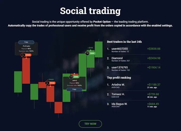 Pocket Option social trading